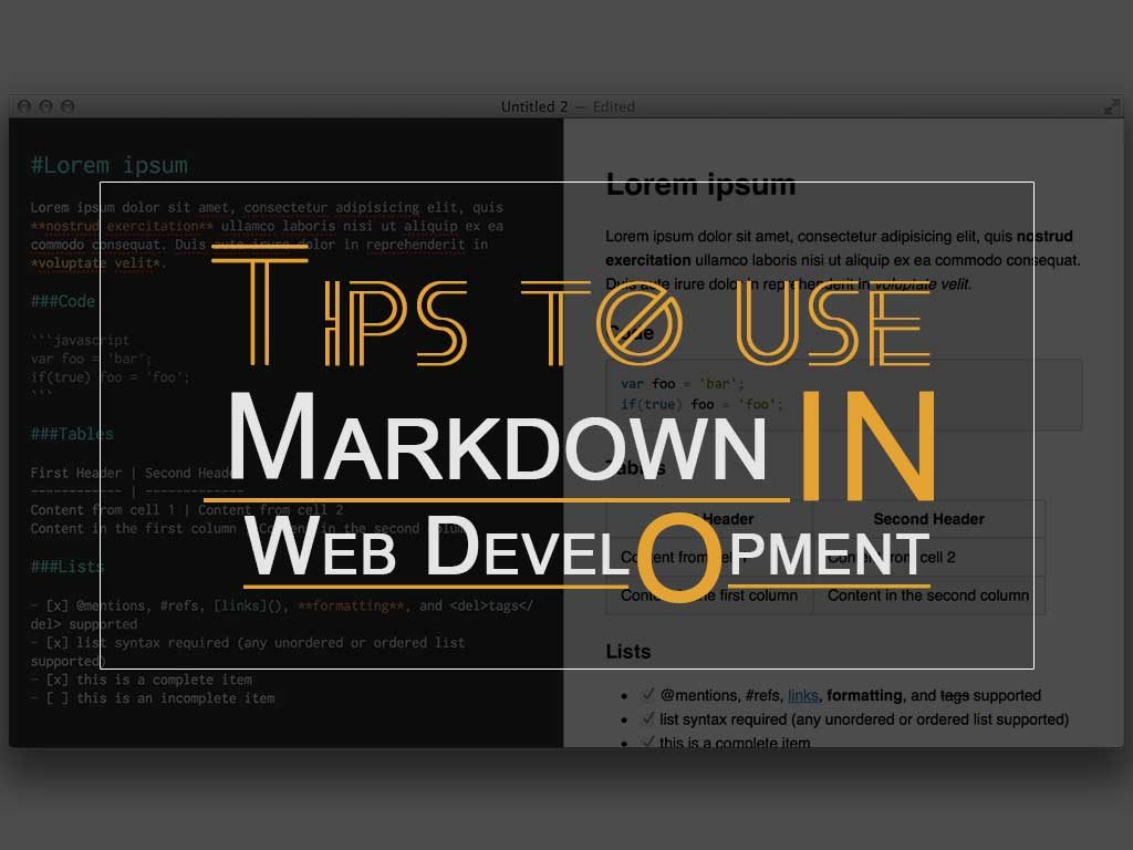 Tips to use Markdown in Web Development