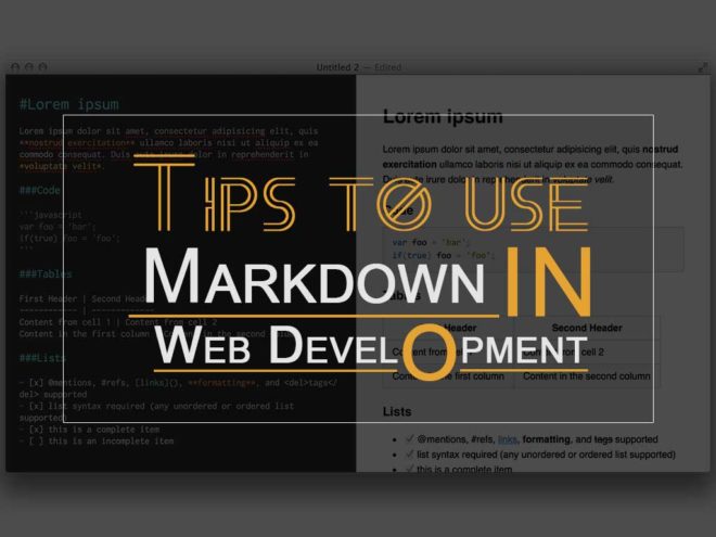 Tips to use Markdown in Web Development