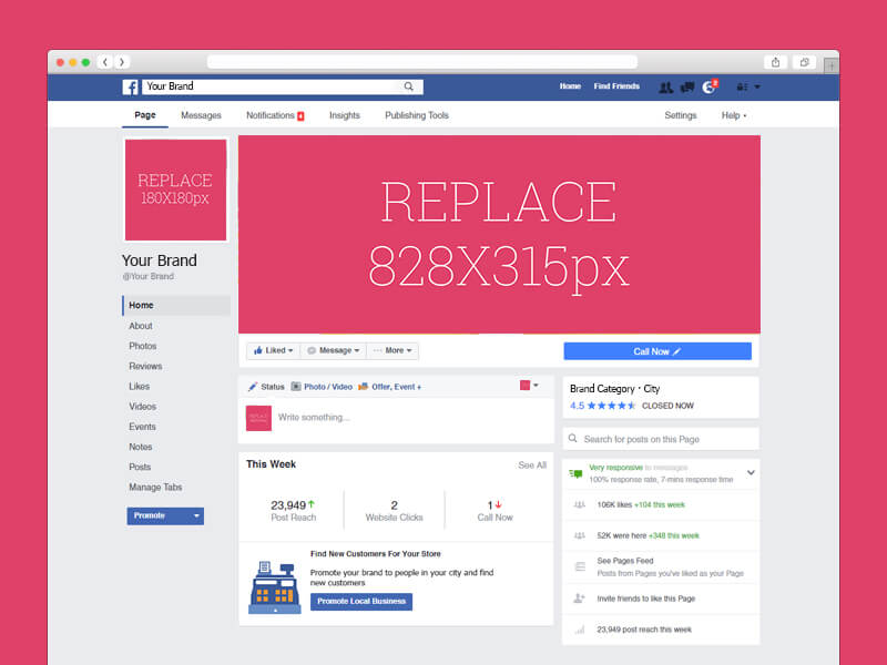 Facebook Page PSD Mockups Free Download