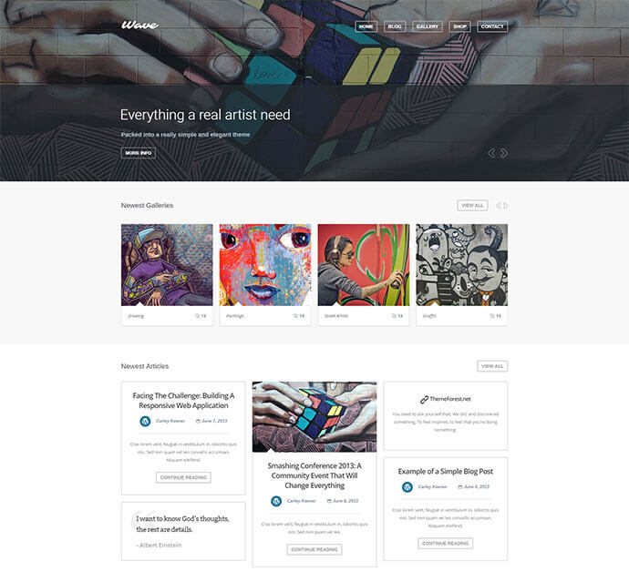Eocommerce WordPress Themes For Creative Artists